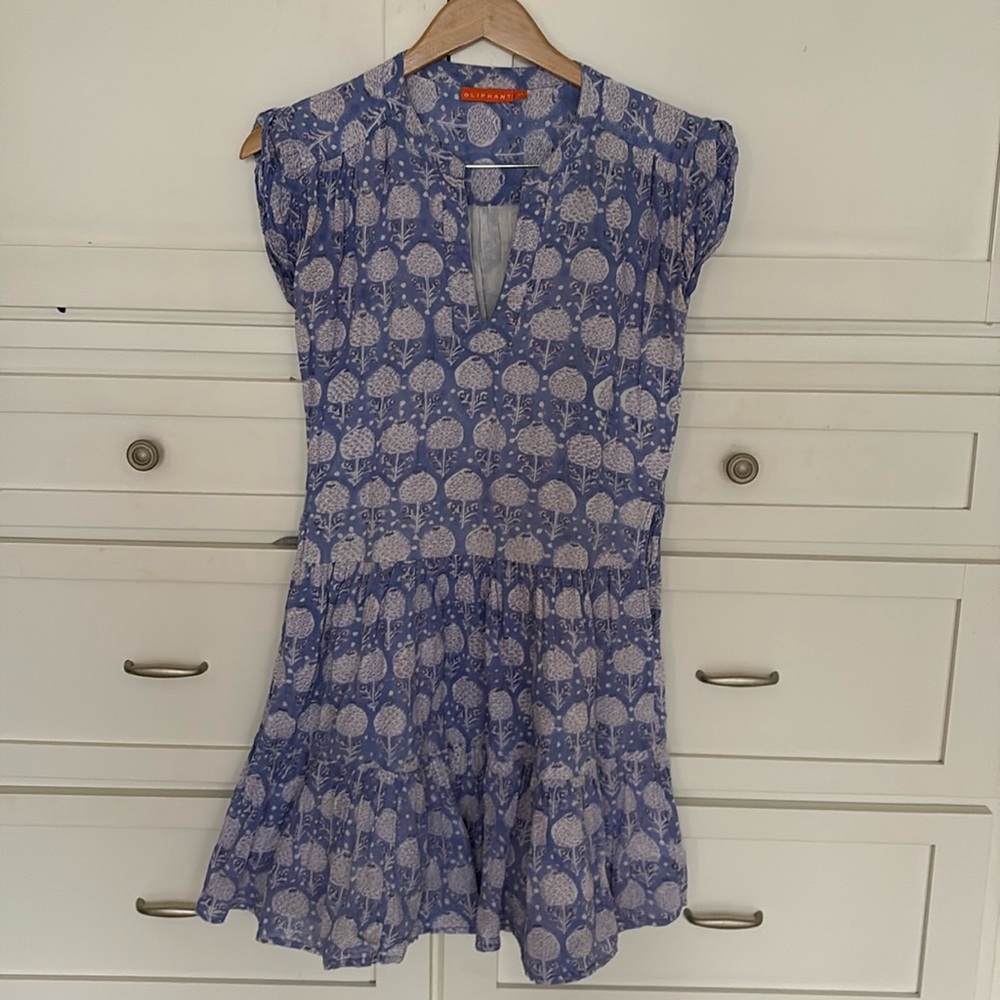 Oliphant Blue and White Mini Dress